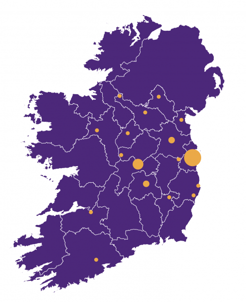 Image showing map of Ireland with MQI locations