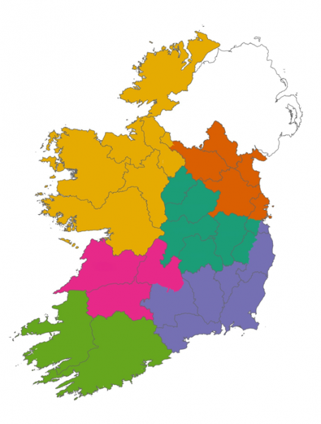 Interactive map of Ireland CHO Regions
